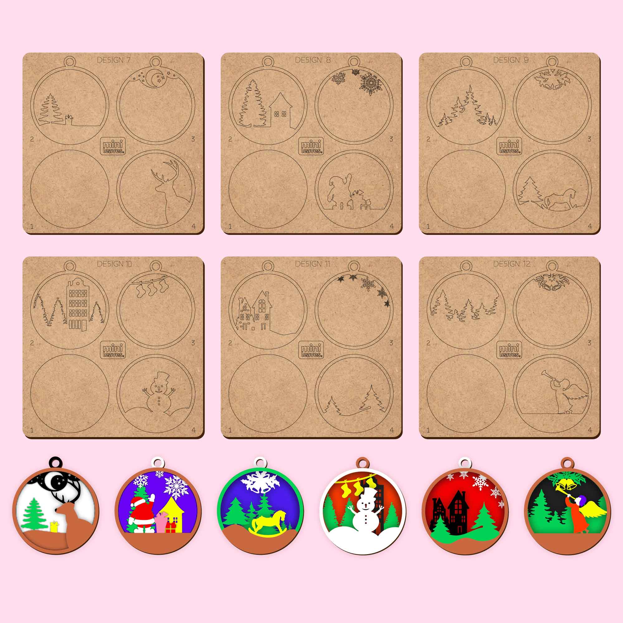 Creative 3D DIY Wooden Christmas Key Chain - Art and Craft Kit for 6+ Years - Set of 6 - The Crafthives