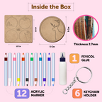 Creative 3D DIY Wooden Christmas Key Chain - Art and Craft Kit for 6+ Years - Set of 6 - The Crafthives