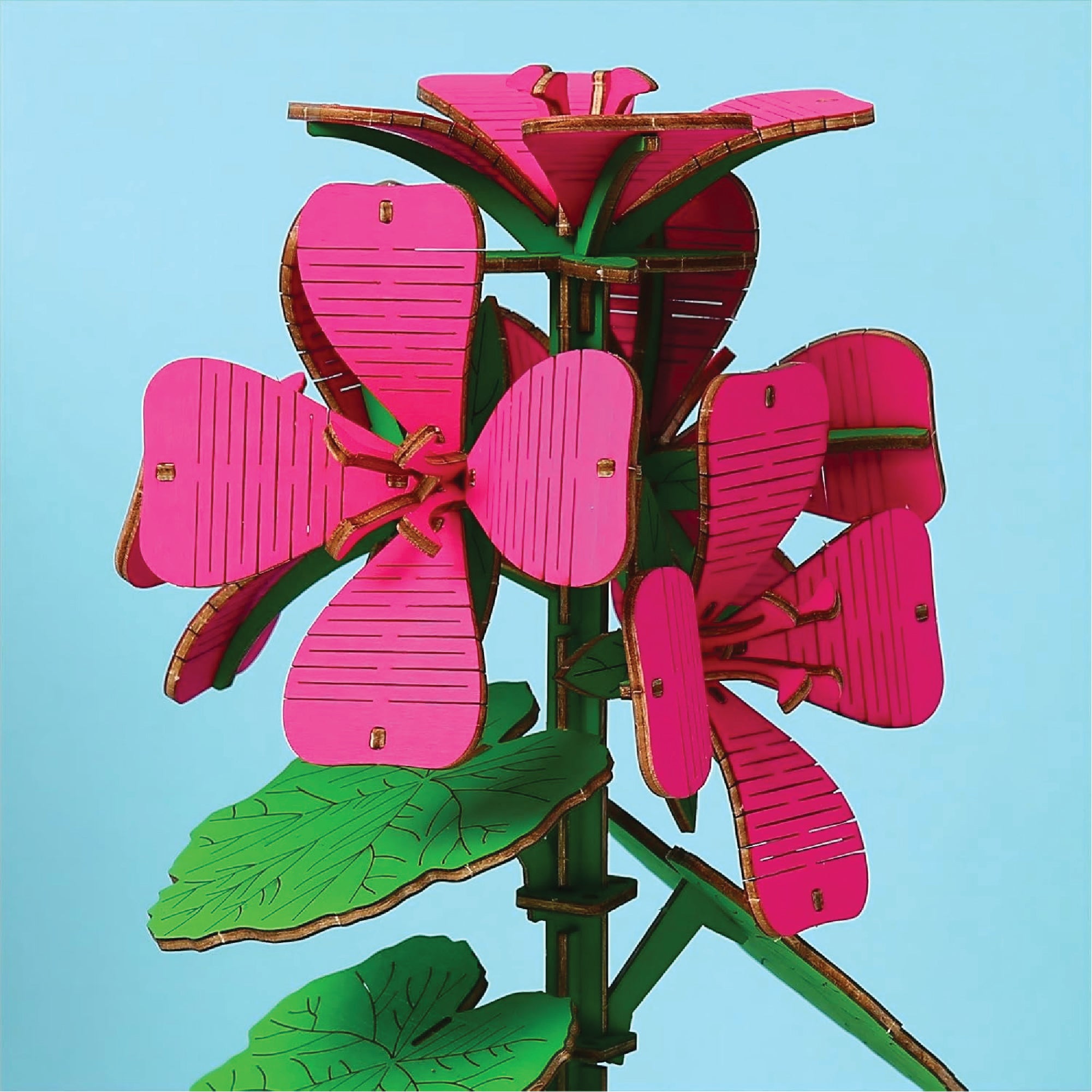 DIY Wooden Flower 3D Wooden Puzzle : Geranium