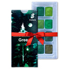 The Crafthives Shimmer Watercolor Set – Green Magic (8 Metallic Pearlescent Shades)