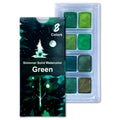 The Crafthives Shimmer Watercolor Set – Green Magic (8 Metallic Pearlescent Shades)