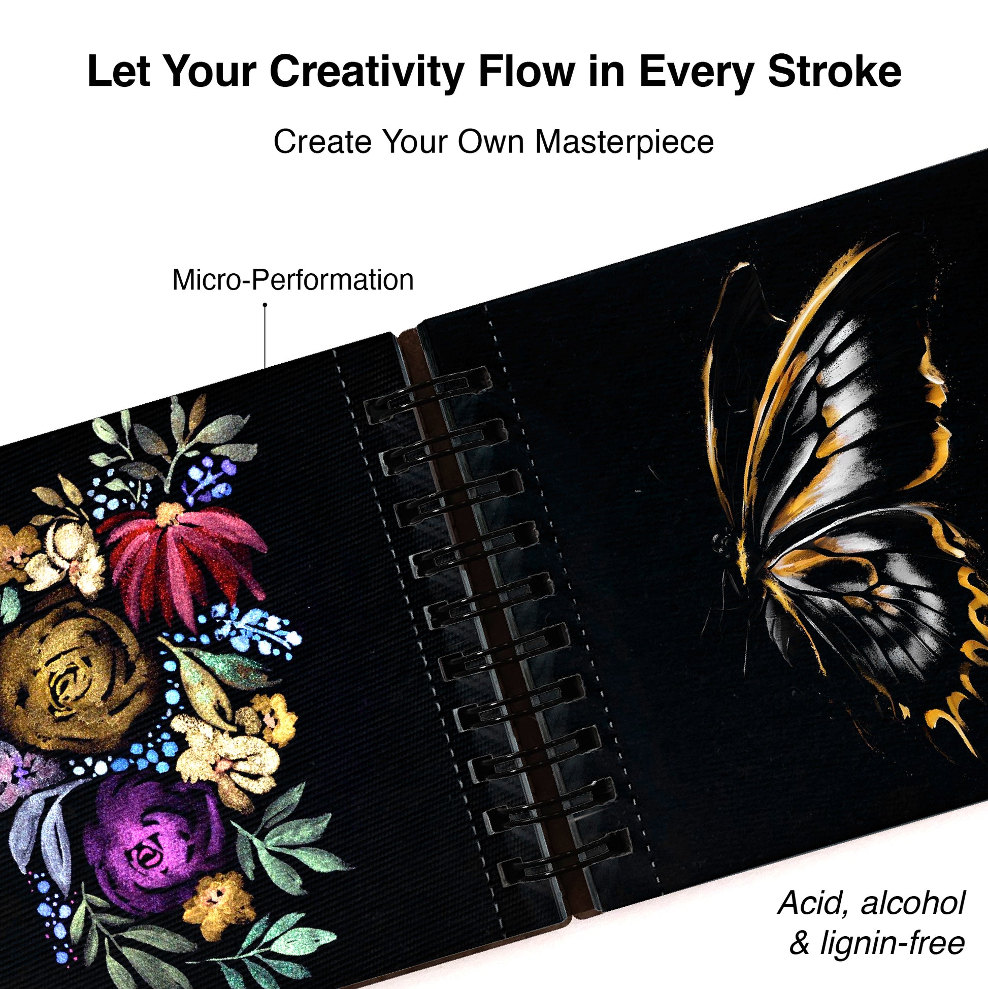 Artist Mini Travel Sketch Book – Black Page (Van Gogh Theme) - The Crafthives
