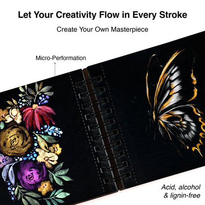 Artist Mini Travel Sketch Book – Black Page (Van Gogh Theme) - The Crafthives