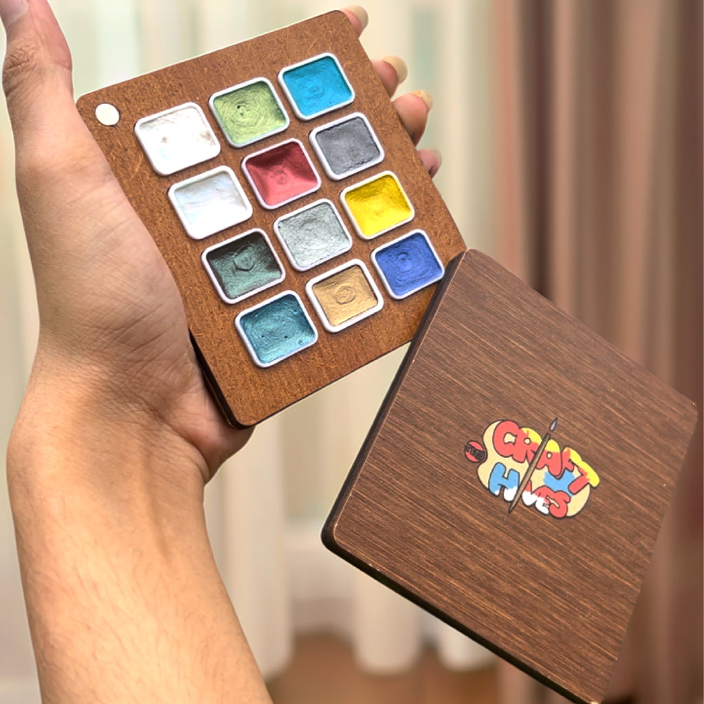 Metallic Watercolors Compact Palette | 12 Shades