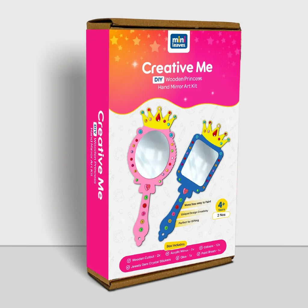 Decorate Your Own DIY Princess Mirrors Paint Art and Craft Kits for Girls age 6+- Set of 2 - The Crafthives
