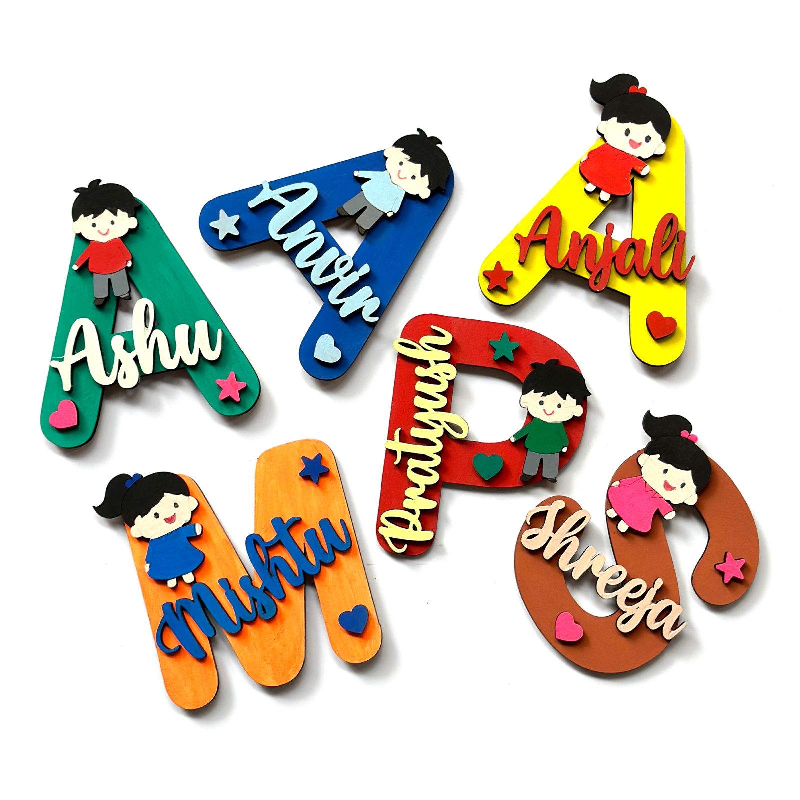 Personalised Monogram Fridge Magnets -Boys & Girl Theme - The Crafthives