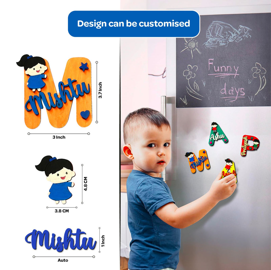 Personalised Monogram Fridge Magnets -Boys & Girl Theme - The Crafthives