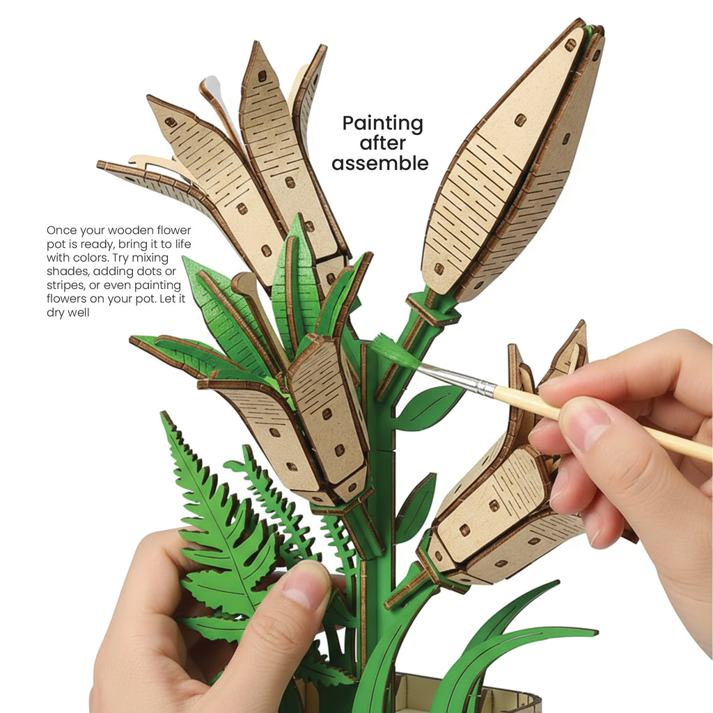 DIY Wooden Flower 3D Wooden Puzzle : Lilly