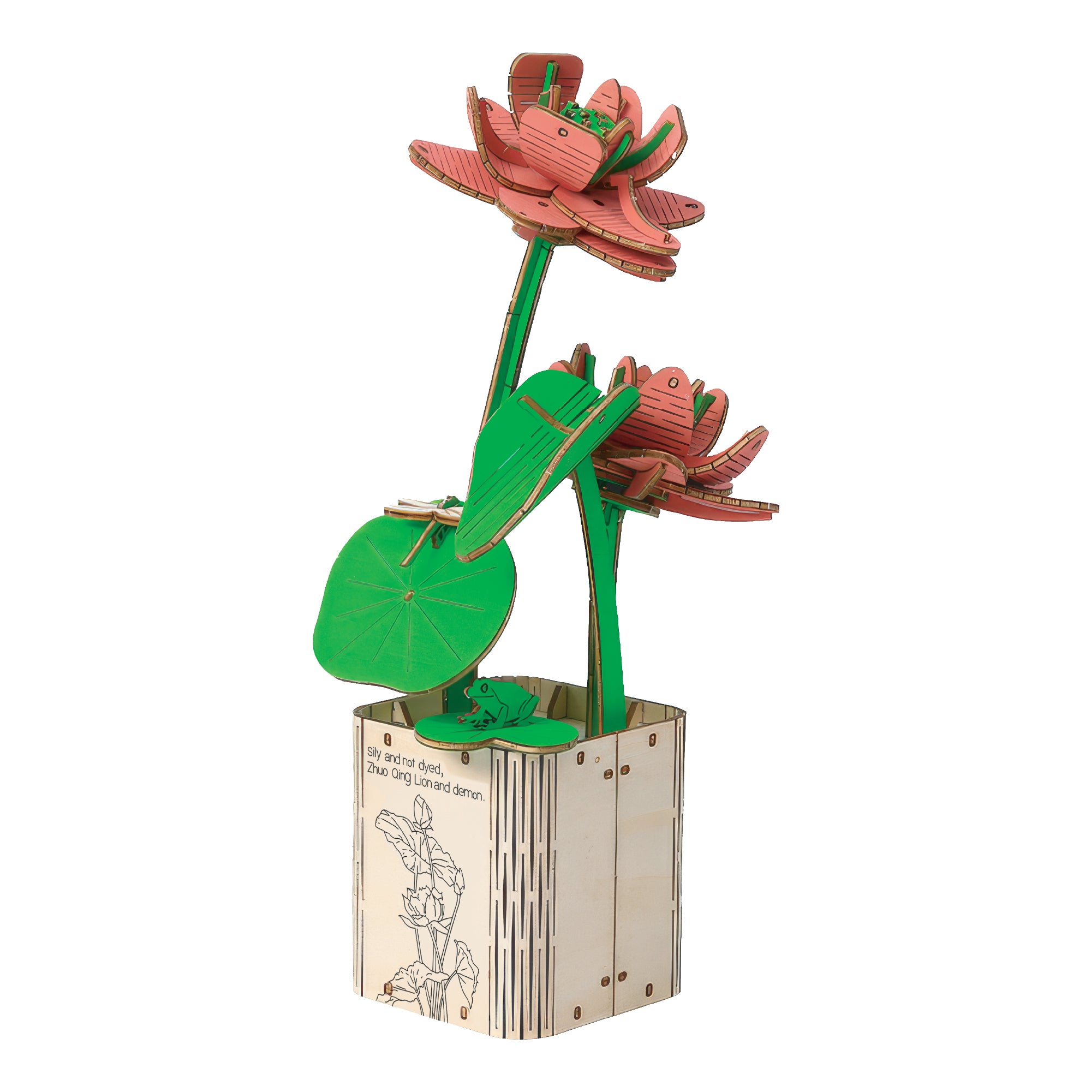 DIY Wooden Flower 3D Wooden Puzzle : Lotus