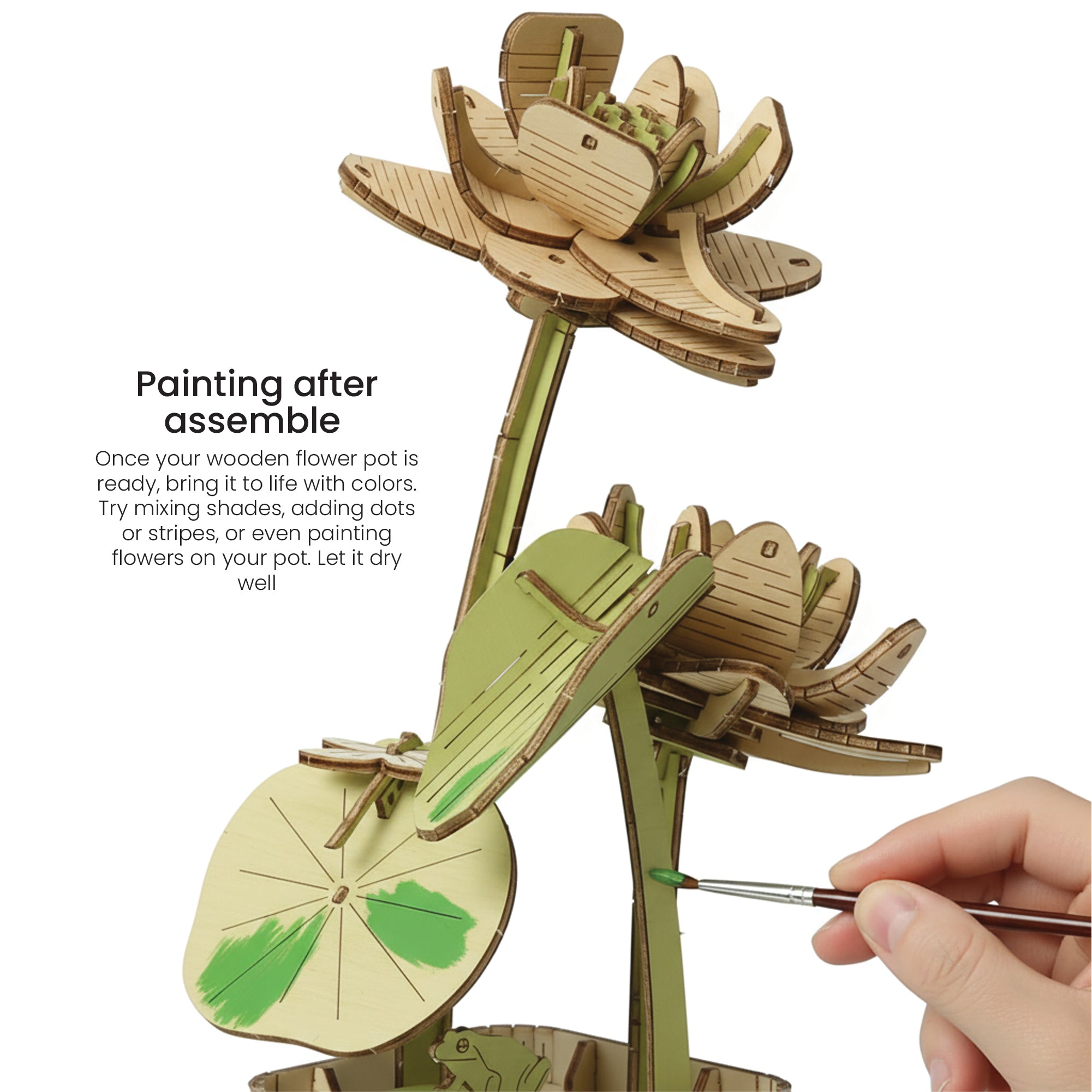 DIY Wooden Flower 3D Wooden Puzzle : Lotus