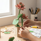 DIY Wooden Flower 3D Wooden Puzzle : Lotus