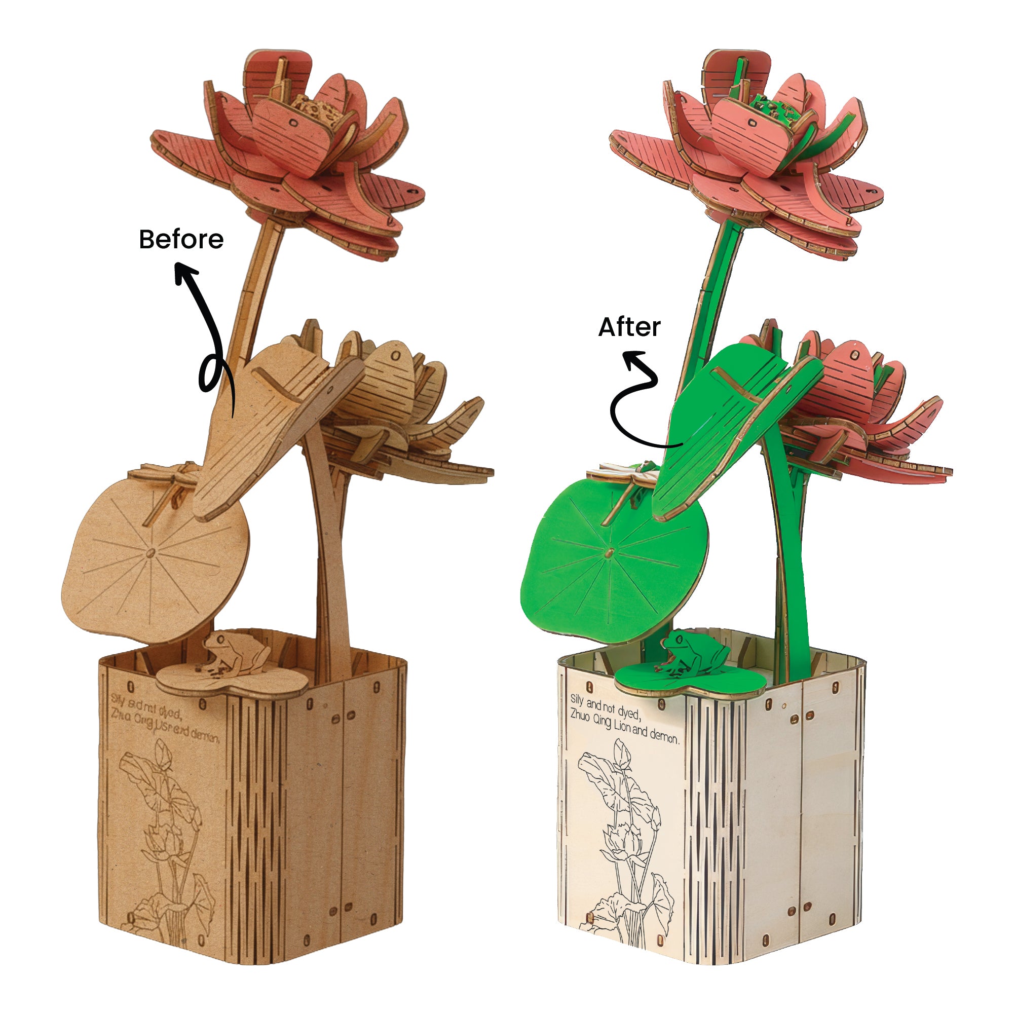 DIY Wooden Flower 3D Wooden Puzzle : Lotus