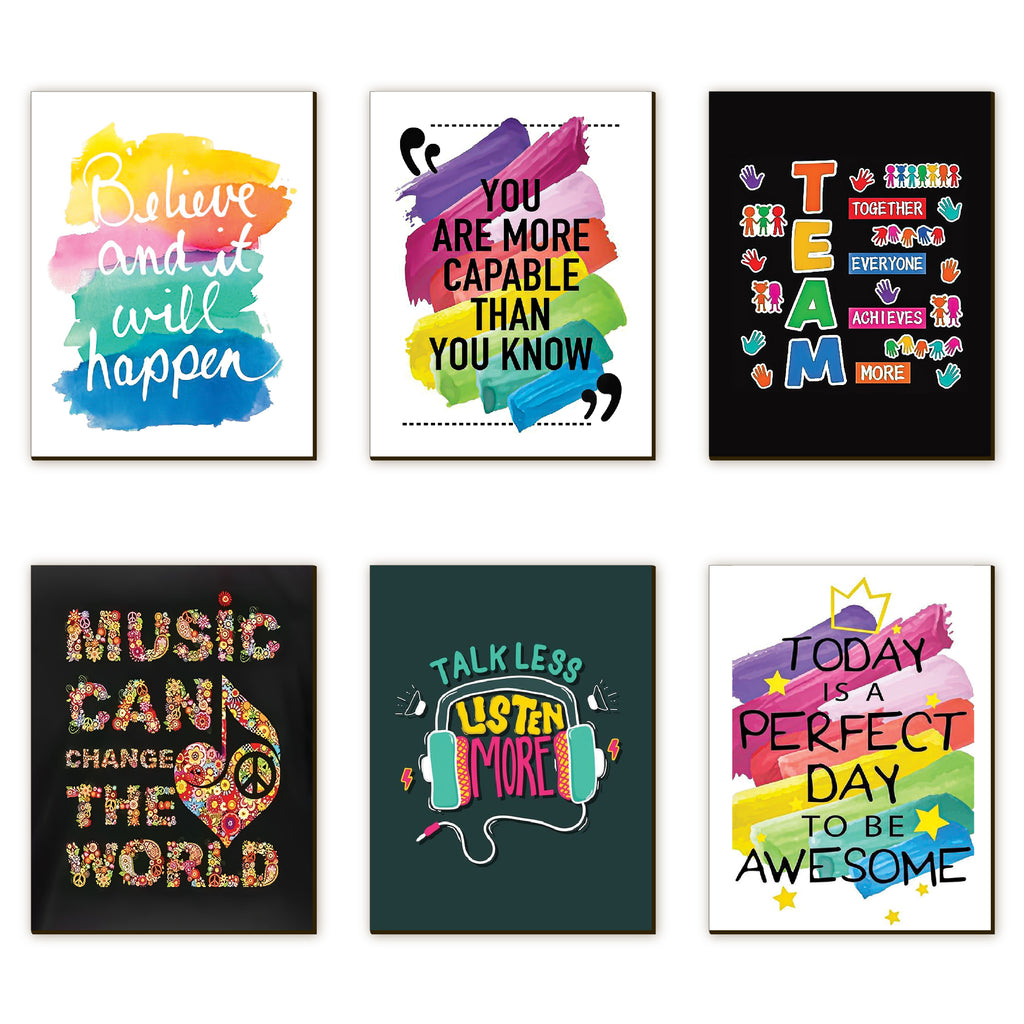 Inspirational Quote Wooden Fridge Magnets – Set of 6