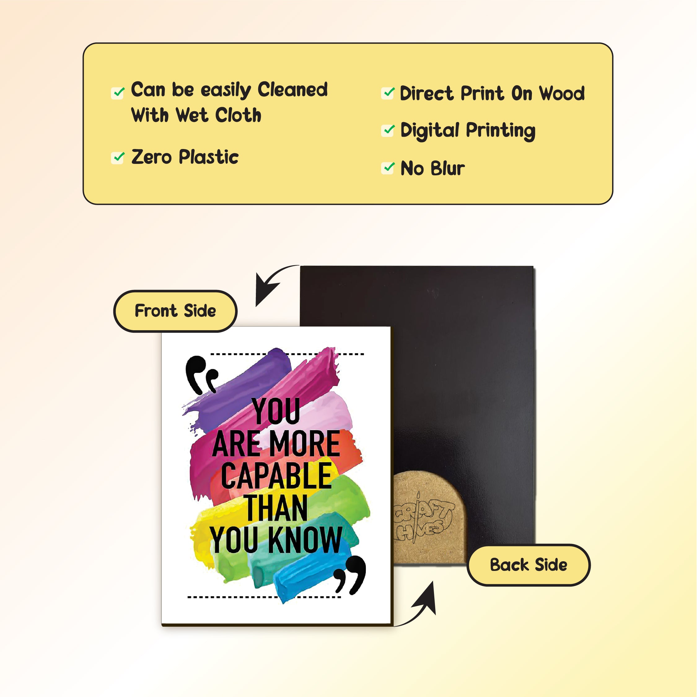 Inspirational Quote Wooden Fridge Magnets – Set of 6