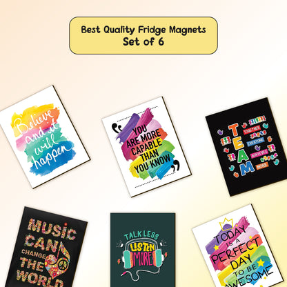 Inspirational Quote Wooden Fridge Magnets – Set of 6