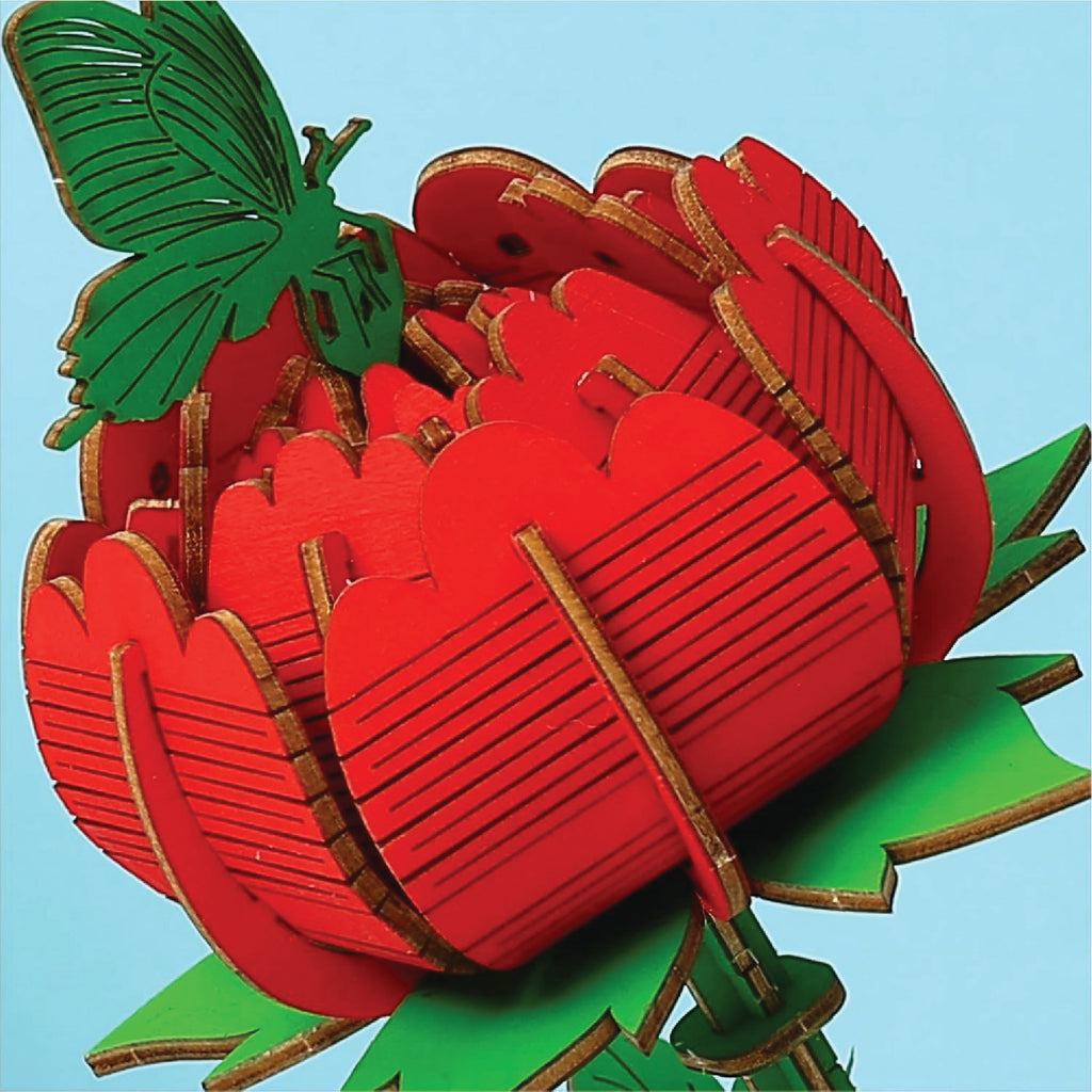 DIY Wooden Flower 3D Wooden Puzzle : Peony