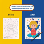 Colour Me Baby Princess DIY Canvas Art Kit 8 x 6 Inch with Wooden Easel 6+ Kids - The Crafthives