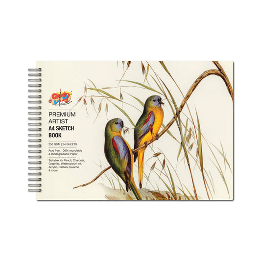 Artist Sketch Book – A4 Landscape (Bird) | 250 GSM Premium Paper - The Crafthives