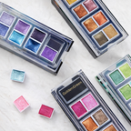 The Crafthives Shimmer Watercolor Set – Blue & Purple Magic (8 Pearlescent Metallic Shades)