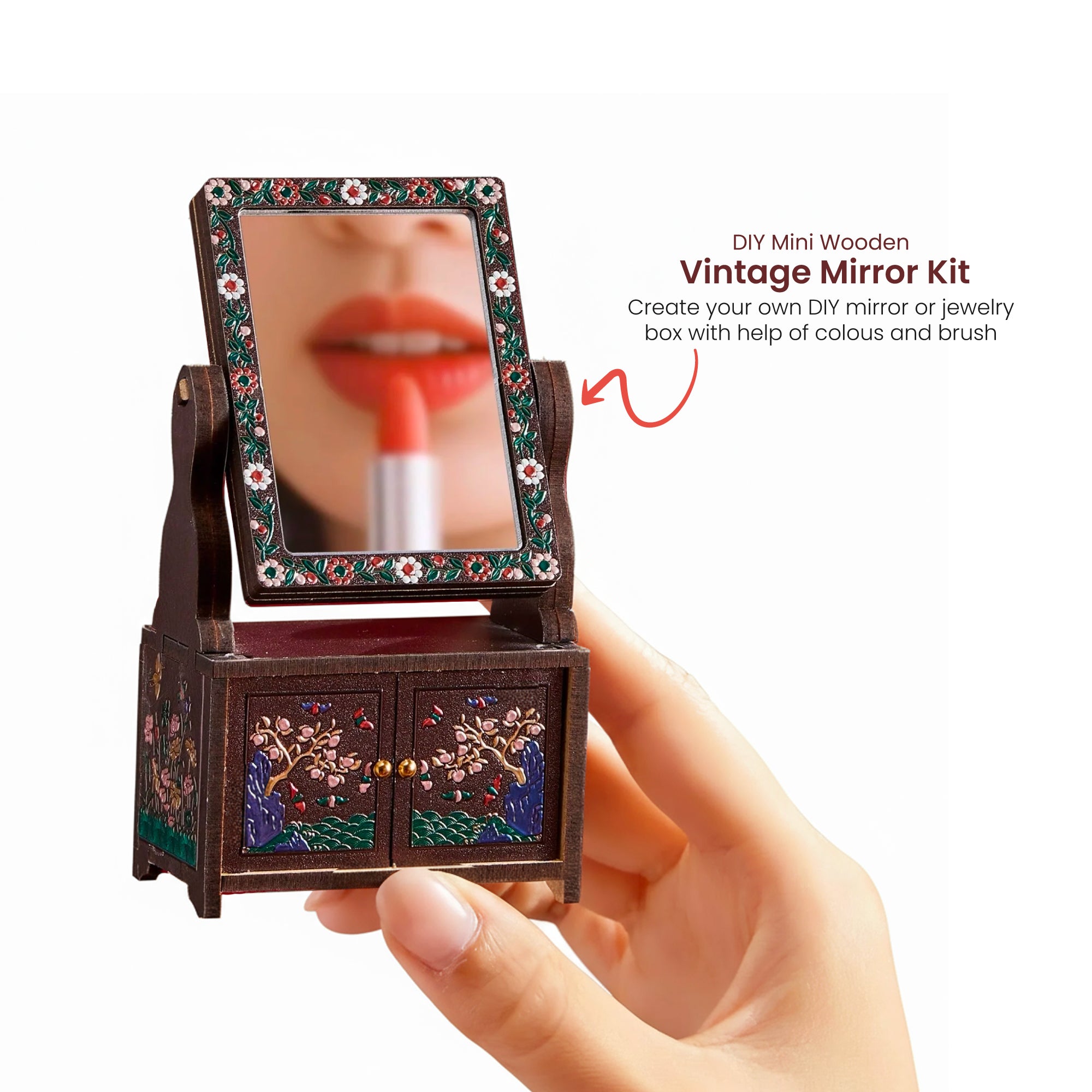 DIY Mini Wooden Vintage Mirror Kit – DIY Retro Home Décor Craft Set