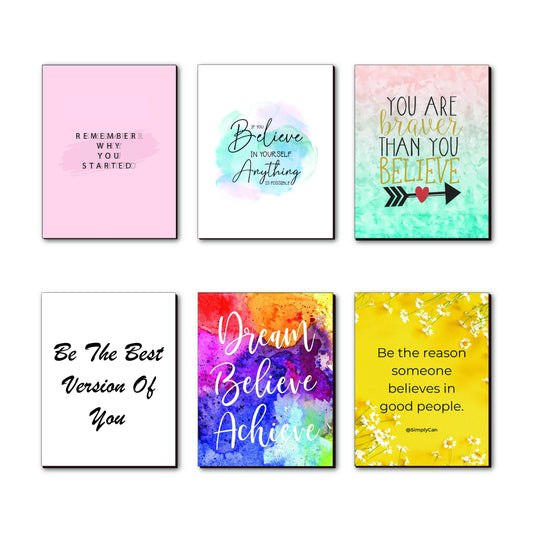 Motivational Quote Fridge Magnets – Set of 6