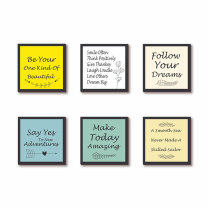 Positive Quotes Collection Motivational Fridge Magnet Set – Pack of 6