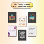Motivational Quote Wooden Fridge Magnets – Set of 6