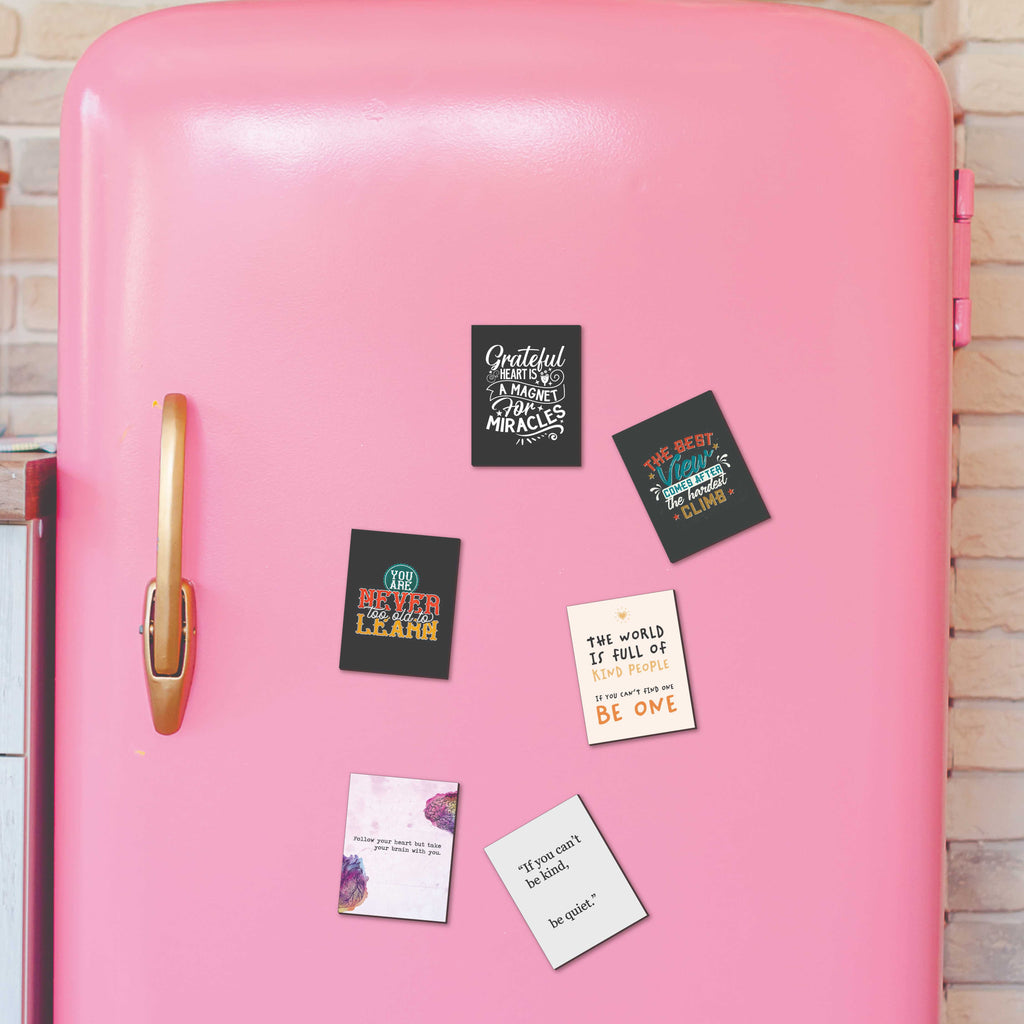 Motivational Quote Wooden Fridge Magnets – Set of 6