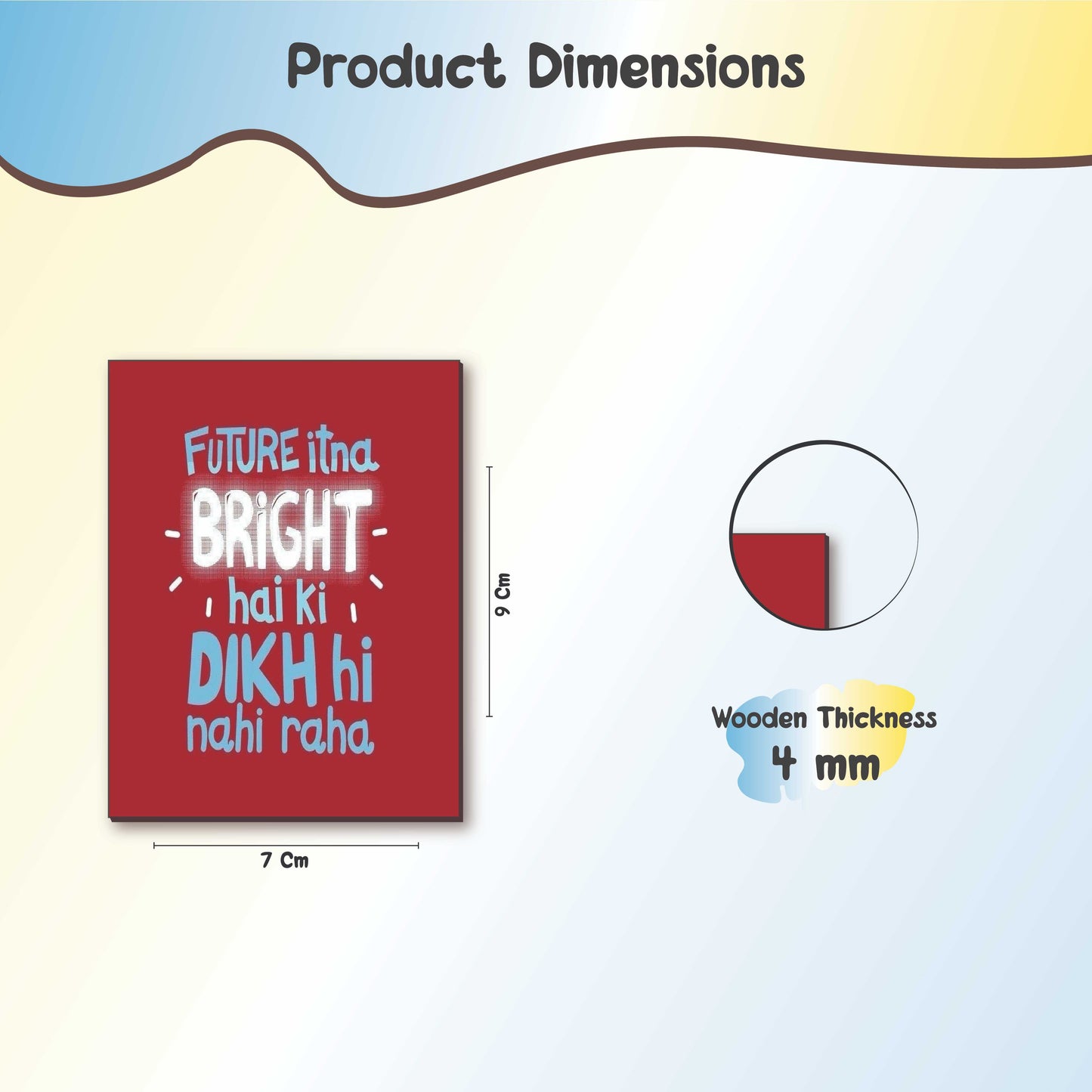 Desi Quote Wooden UV Fridge Magnet Set of 6