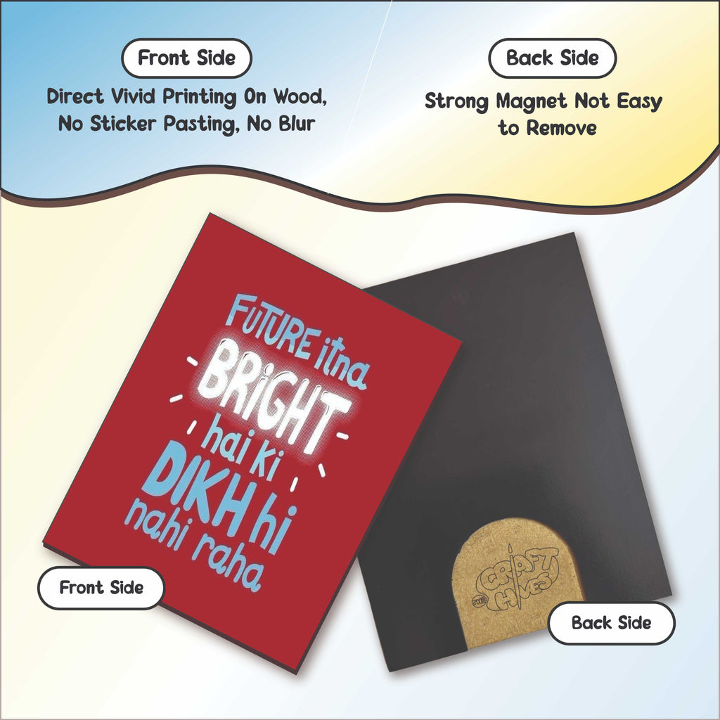 Desi Quote Wooden UV Fridge Magnet Set of 6