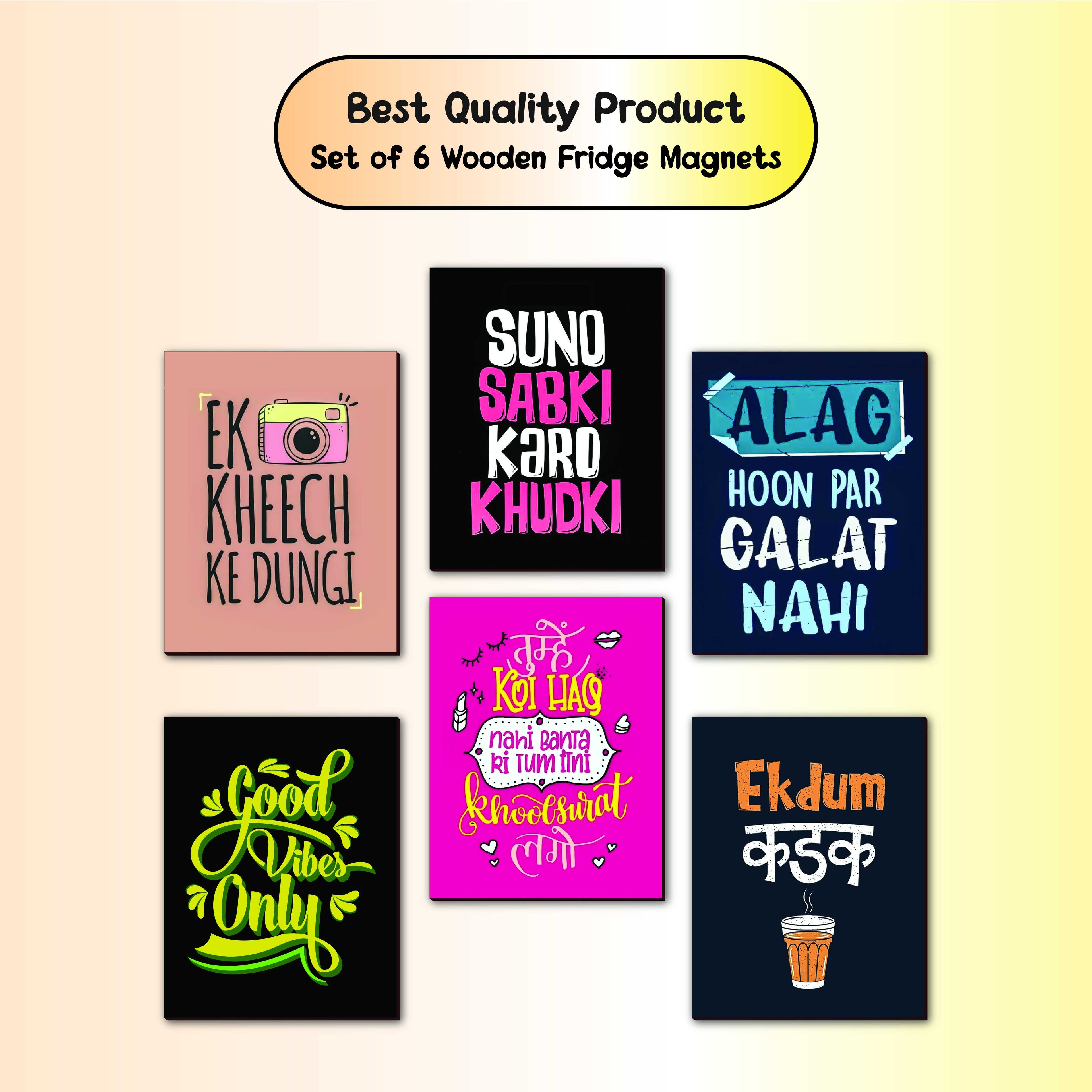 Quote Fridge Magnets Set of 6-Hindi Quotes