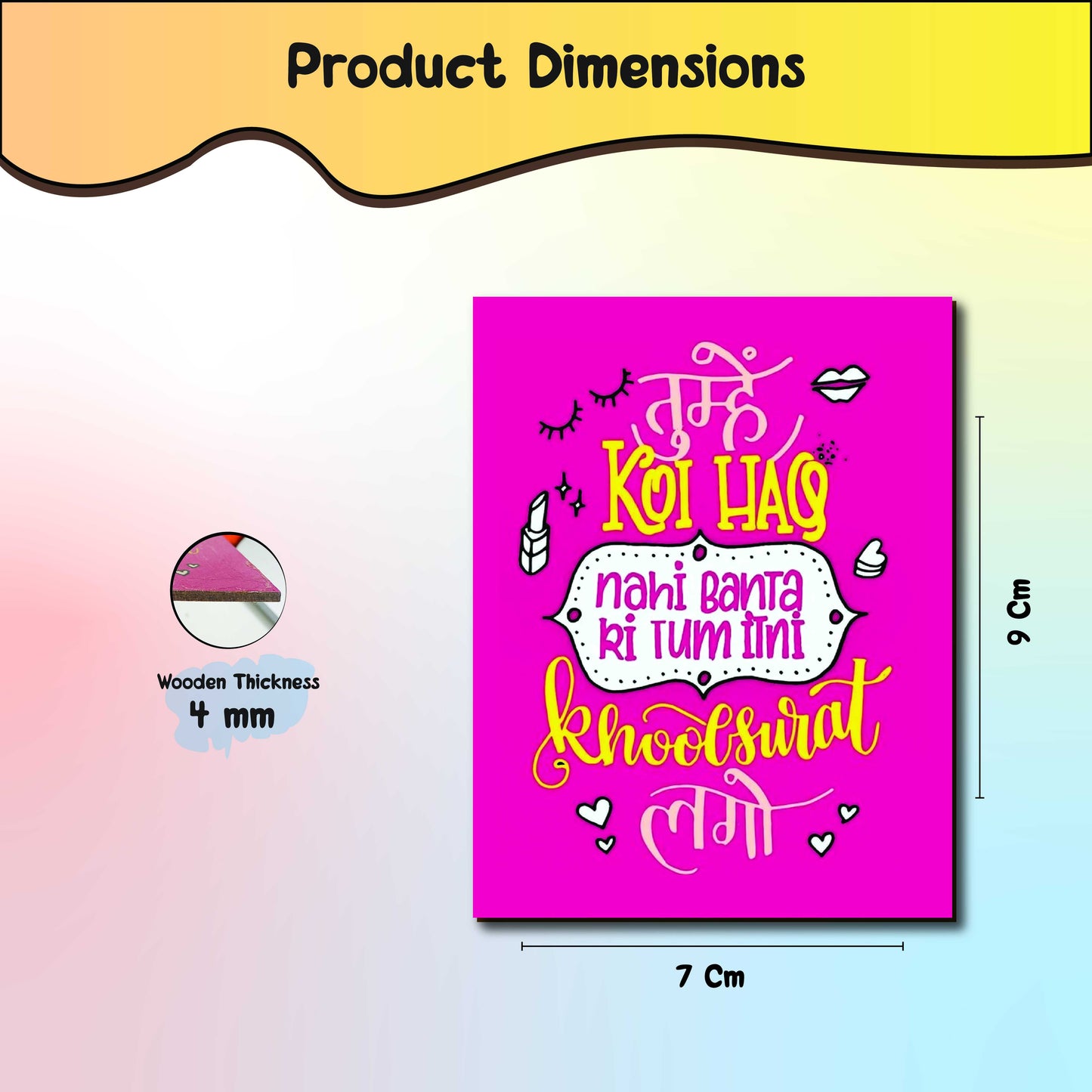 Quote Fridge Magnets Set of 6-Hindi Quotes