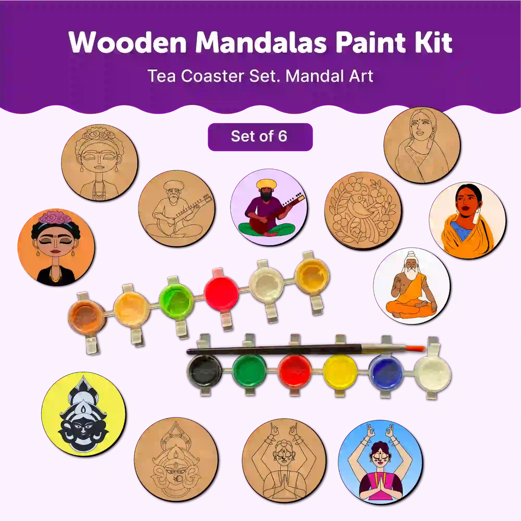 Mandala Tea Coasters Art and Craft Kit 6+ Years- Beginner - The Crafthives