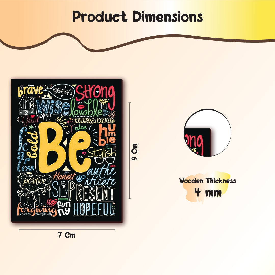 Inspirational Wooden Fridge Magnets – Set of 6 Motivational Quote Designs