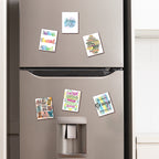 Motivational Wooden Fridge Magnets – Set of 6 | Positive Quotes & Colorful Designs | Home & Office Decor