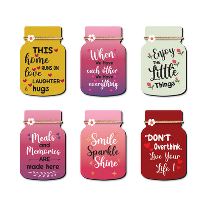 Jar Fridge Magnets – Set of 6 Motivational Wooden Magnets